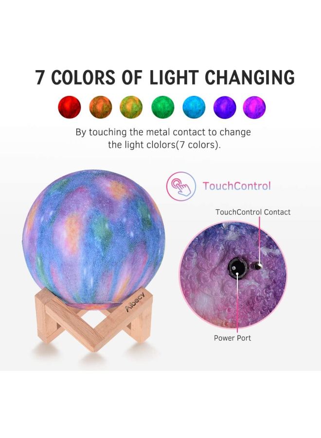 أيبيسي مصباح كبير على شكل قمر بطبعة ثلاثية الأبعاد بعدد 16 لوناً زاهياً بيج/أرجواني/أخضر - Image 5