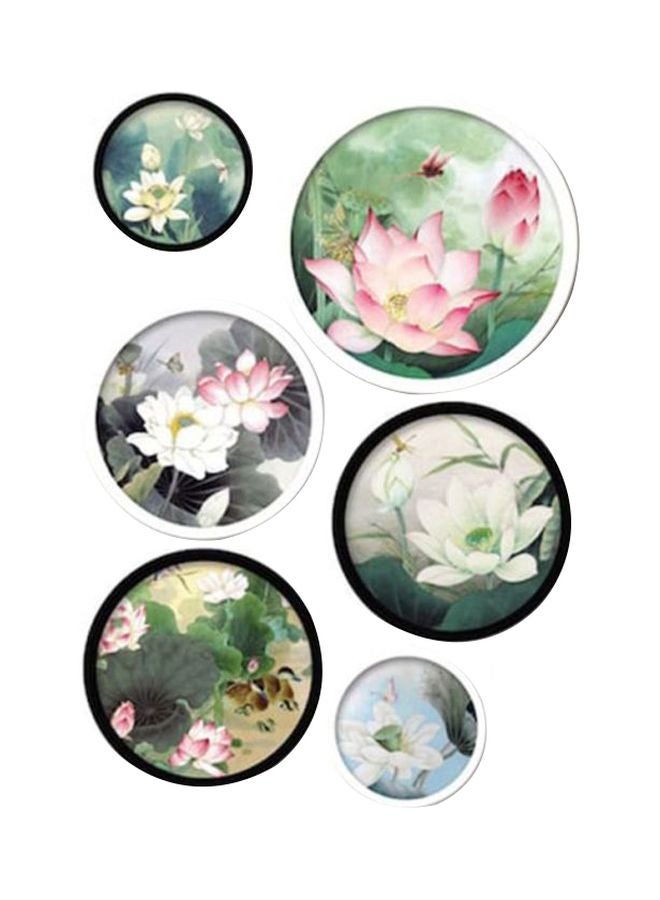 Beauenty Wall Decorative Sticker Pastoral Style Removable Lotus Pattern multicolour 50 x 70cm  - Image 1