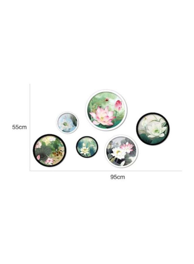 Beauenty Wall Decorative Sticker Pastoral Style Removable Lotus Pattern multicolour 50 x 70cm  - Image 2