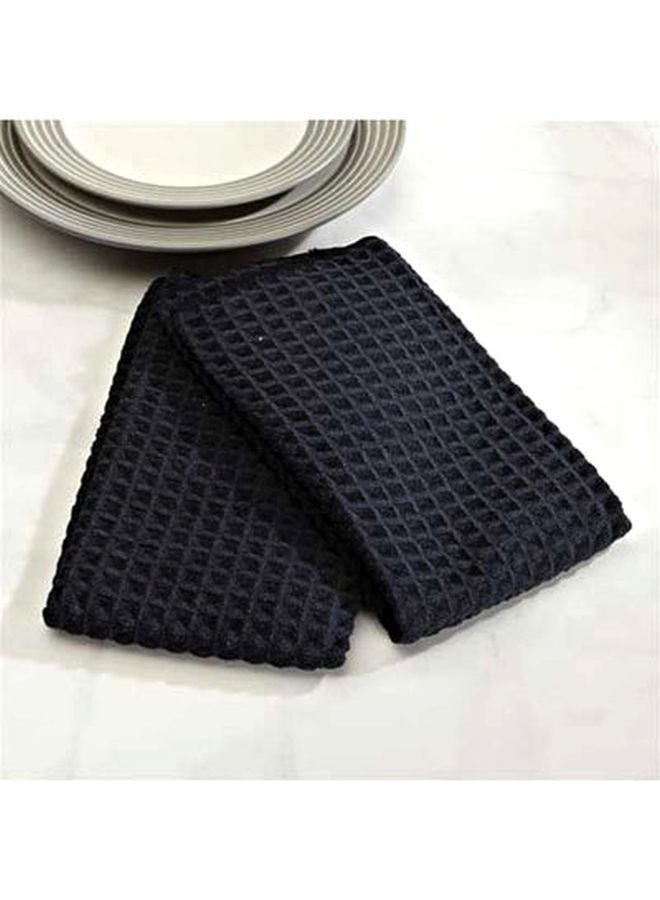 harman kardon 2-Piece Kitchen Waffle Towel Black 30x30centimeter - Image 2
