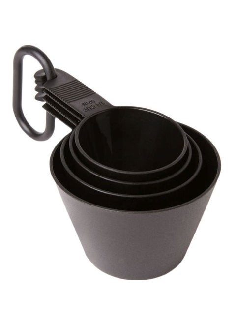 4-Piece Foodies Measuring Cup Set Black 240 Ml, 120 Ml, 80 Ml, 60ml
