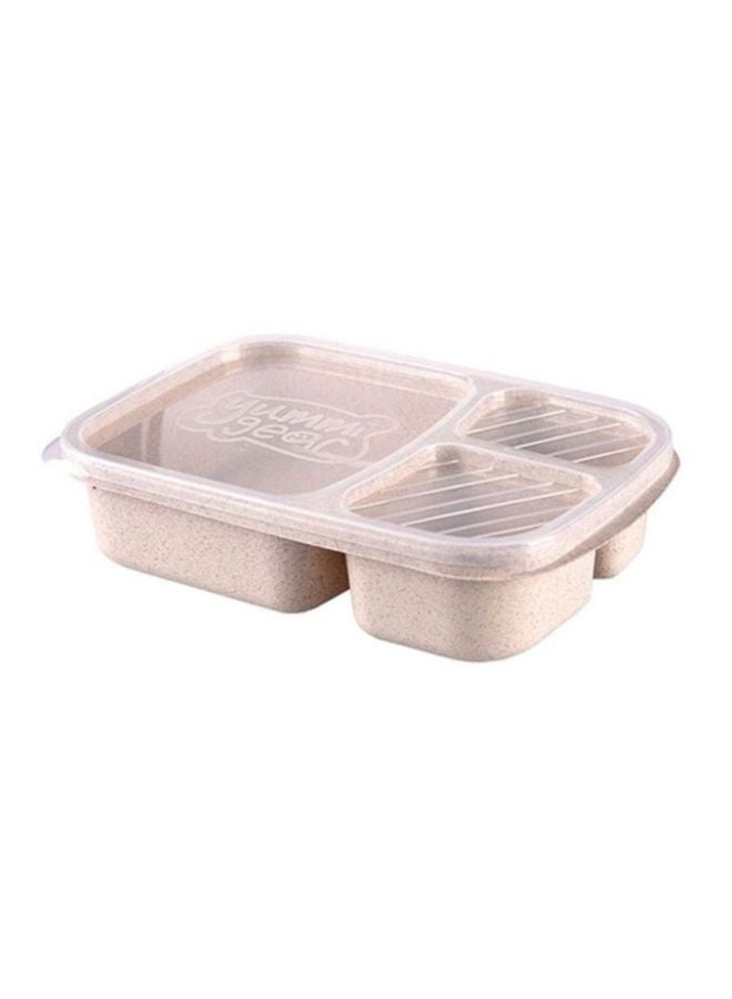 CYTHERIA 3 Grid Portable Food Storage Lunch Box Beige 23.5cm  - Image 1
