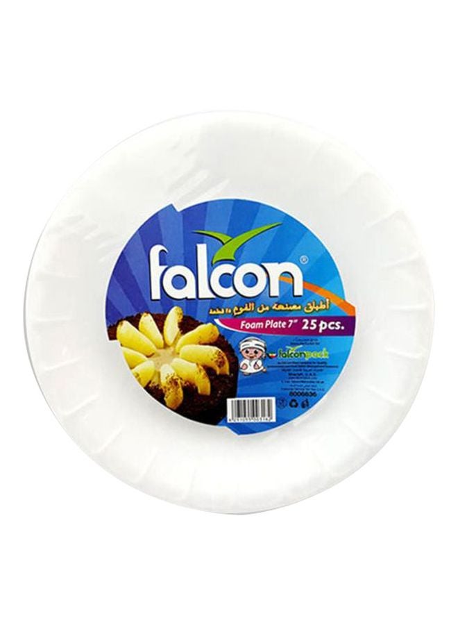 Falcon 25-Piece Disposable Foam Plates White 7inch  - Image 1