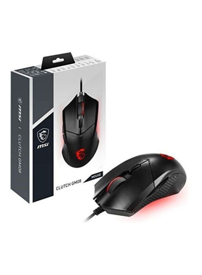 MSI - Clutch Gm08 4200 Dpi Optical Wired Gaming Mouse With Red Led - Image 1