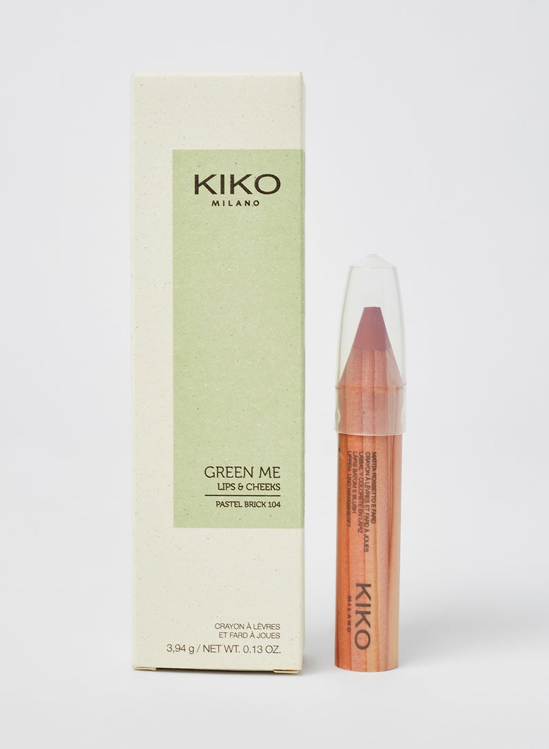 KIKO MILANO Green Me Lips & Cheek Pencil 105 Rustic Rosewood  - Image 1