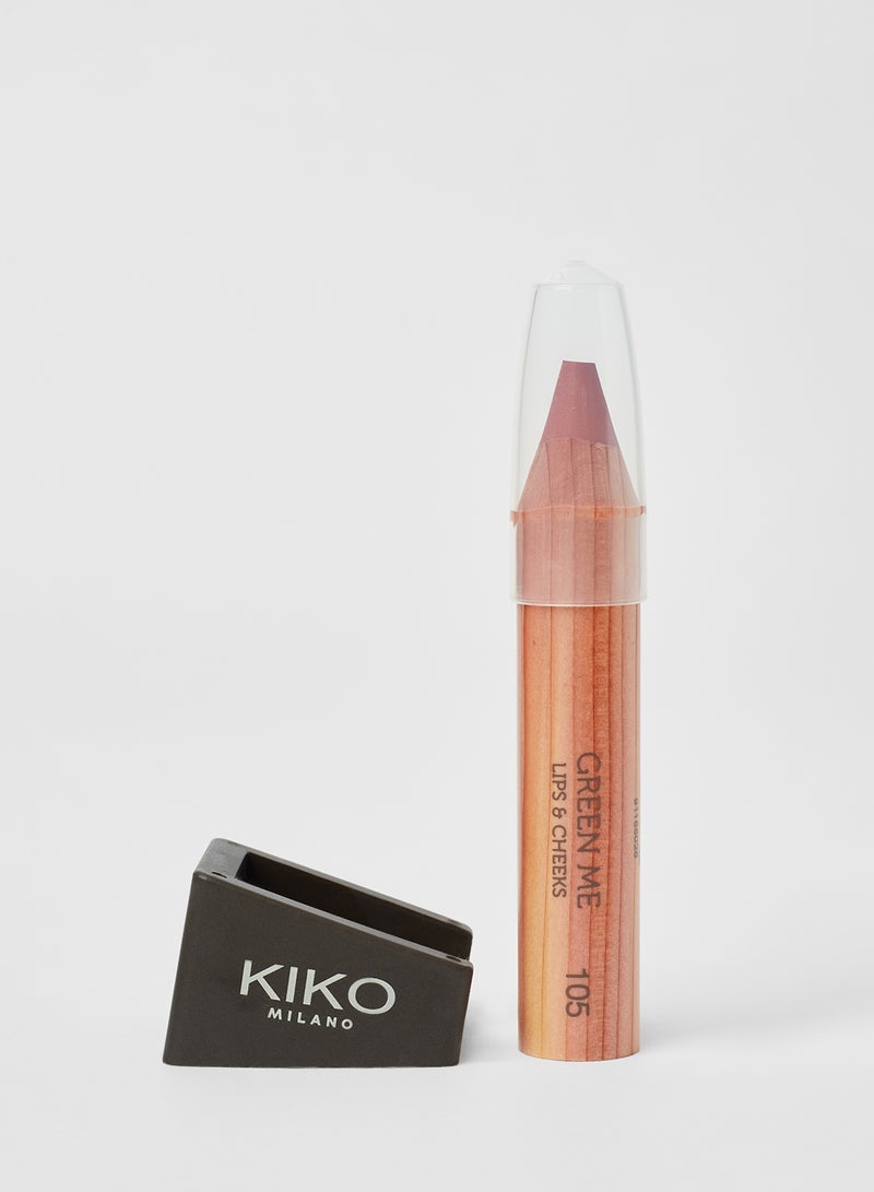 KIKO MILANO Green Me Lips & Cheek Pencil 105 Rustic Rosewood  - Image 2