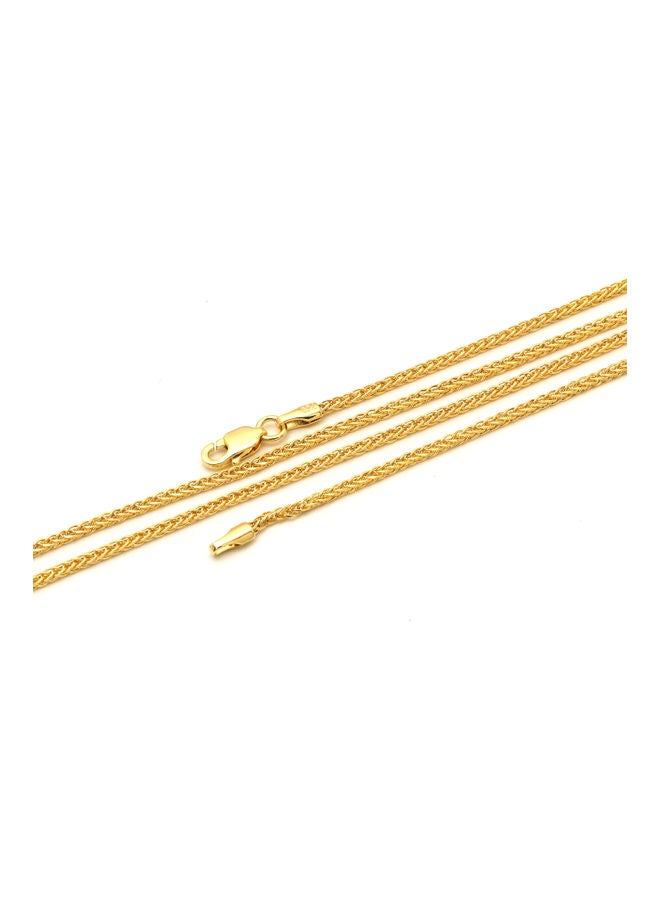 Gold Zone - 18 Karat Real Gold Wide Wheat Chain Necklace - Image 1
