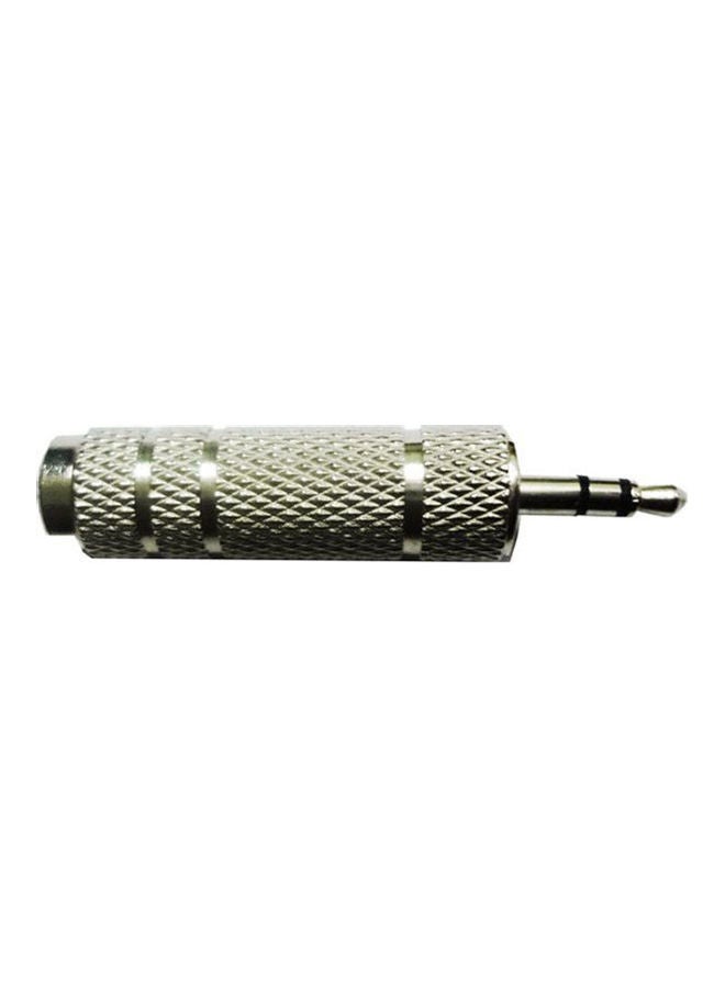 Microphone Headphone Audio Jack Adapter Convertor Plug Silver
