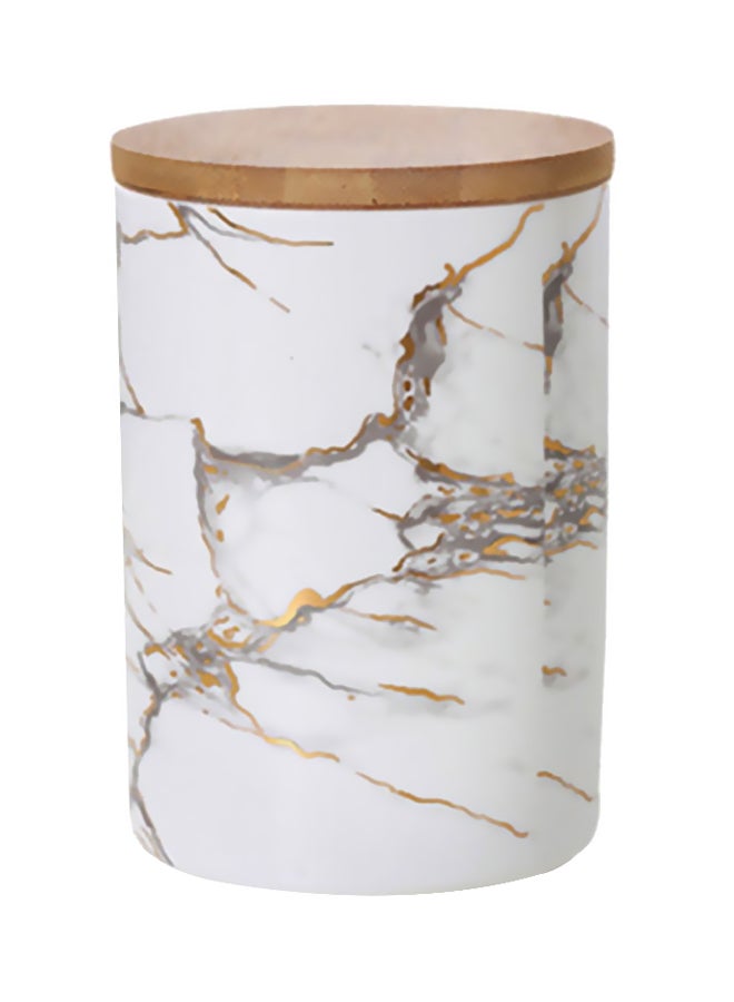 Beauenty Ceramic Modern Storage Product White/Brown 18x12.5cm - Image 1