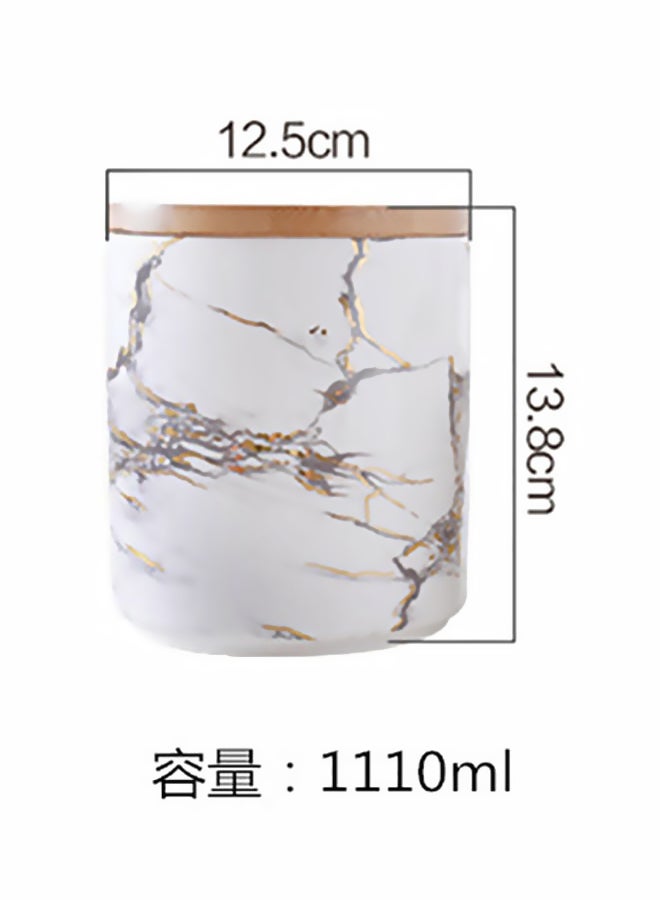 Beauenty Ceramic Modern Storage Product White/Brown 18x12.5cm - Image 2