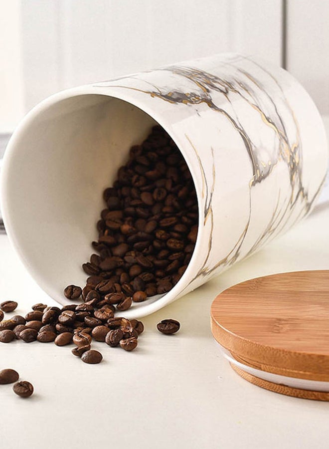 Beauenty Ceramic Modern Storage Product White/Brown 18x12.5cm - Image 3