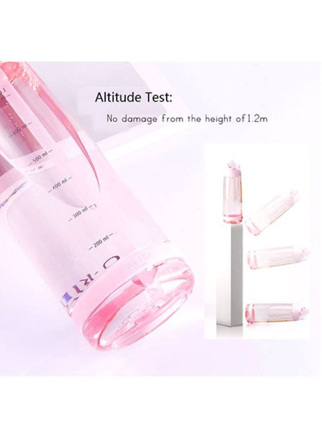 Beauenty Outdoor Water Bottle With Straw Pink 24x7cm - Image 3