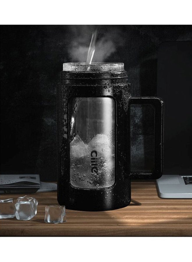 Beauenty Glass Strap Business Office Portable Water Cup Black - Image 4