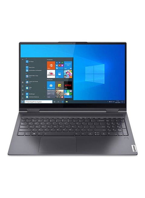 لابتوب يوجا 7 15ITL5 بشاشة مقاس 15.6 بوصة بدقة كاملة الوضوح ومعالج إنتل كور i5 1135G7 وذاكرة رام سعة 8 جيجابايت ومحرك أقراص SSD سعة 256 جيجابايت وبطاقة رسومات آيريس بلس الإنجليزية/العربية رمادي داكن