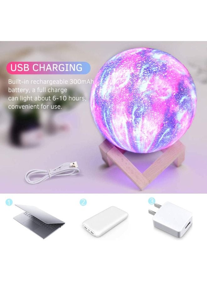 أيبيسي - مصباح LED بتصميم قمر من 16 لون متوهج مع تحكم عن بُعد وتحكم باللمس أرجواني/ رمادي/ أزرق - Image 1
