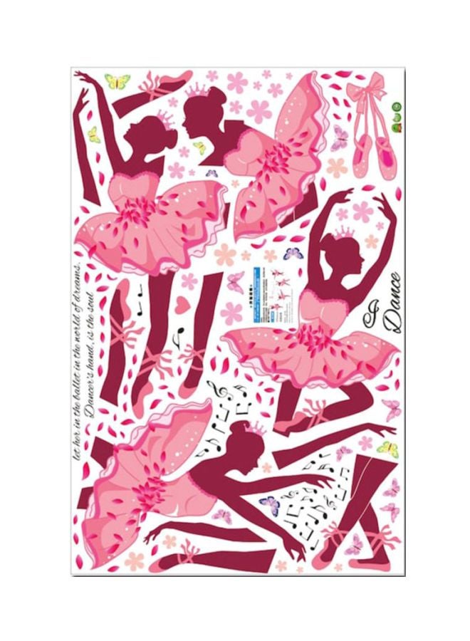 Beauenty Ballet Girls Pattern Wall Sticker Multicolour 60x90cm - Image 1