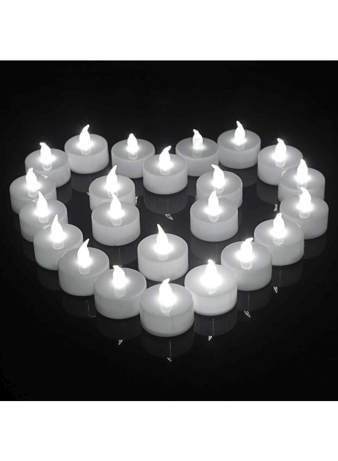 بيوينتي مصباح تي يعمل ببطارية وميض LED مكون من 12 قطعة أبيض 3x19سم - Image 2