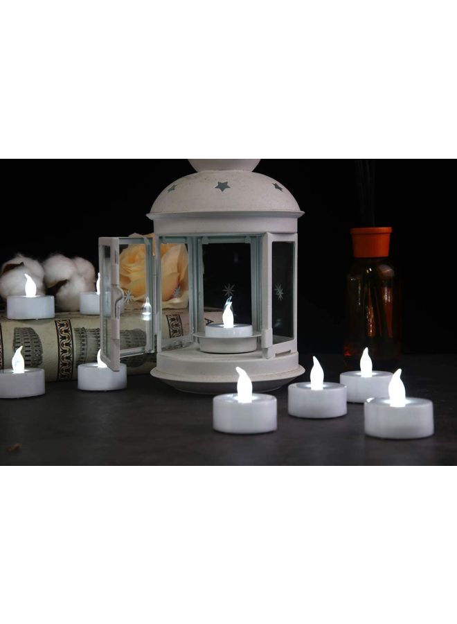 بيوينتي مصباح تي يعمل ببطارية وميض LED مكون من 12 قطعة أبيض 3x19سم - Image 4