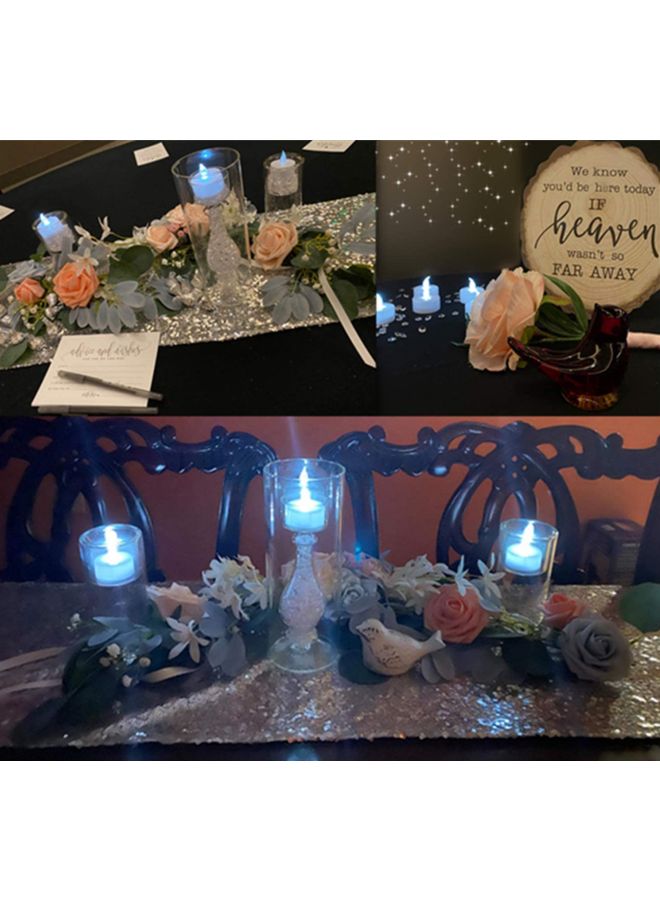 بيوينتي مصباح تي يعمل ببطارية وميض LED مكون من 12 قطعة أبيض 3x19سم - Image 5