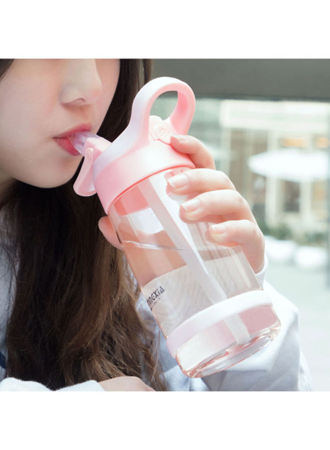 Beauenty Plastic Water Cup With Straw Pink 17.8cm - Image 2