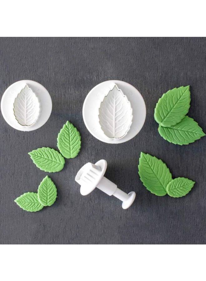 بيوينتي طقم قطاعات على شكل ورقة الورد مع كبّاس مكوّن من ثلاث قطع أبيض - Image 3