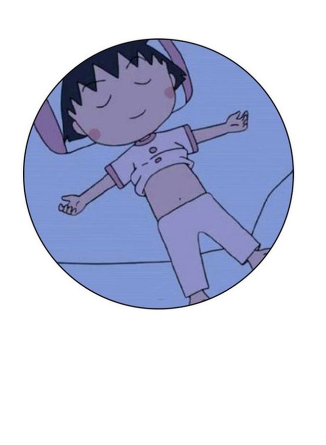 Animated Chibi Maruko Chan Printed Mouse Pad Blue/Black 