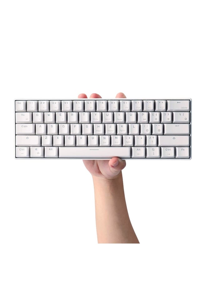 61-Key BT and Wired Dual Mode Keyboard with Backlight White - Image 2