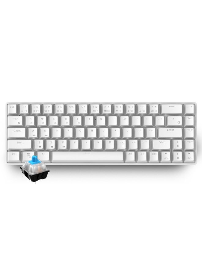 68-Key BT And Wired Dual Mode Keyboard With Backlight White - Image 1