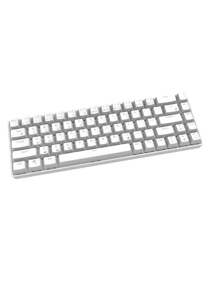68-Key BT And Wired Dual Mode Keyboard With Backlight White - Image 2