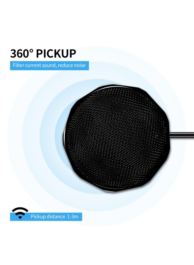 USB Omnidirectional Desktop Computer Mic Black - Image 2