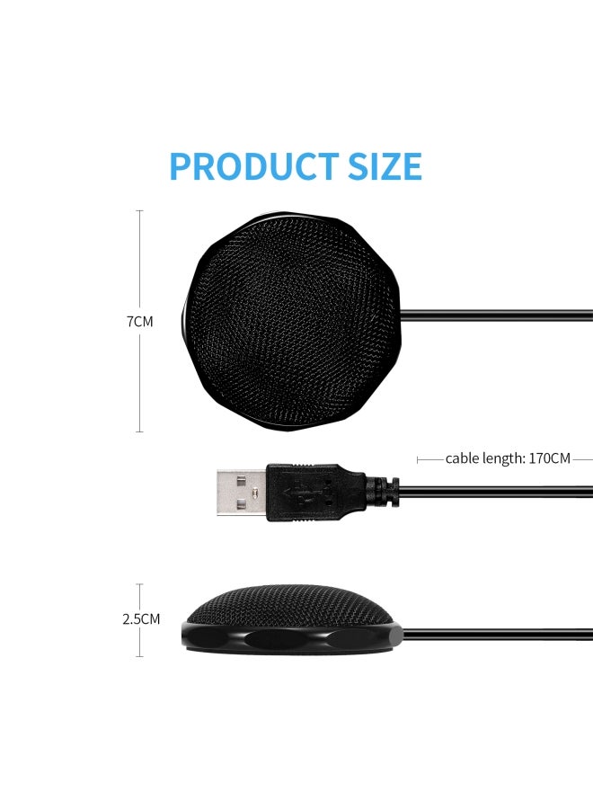 USB Omnidirectional Desktop Computer Mic Black - Image 4
