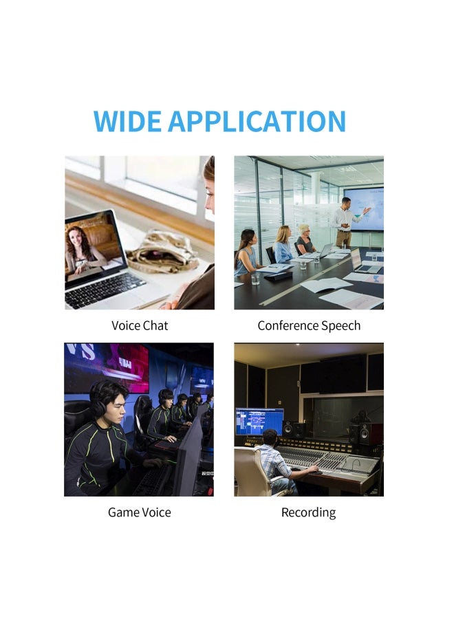 USB Omnidirectional Desktop Computer Mic Black - Image 3