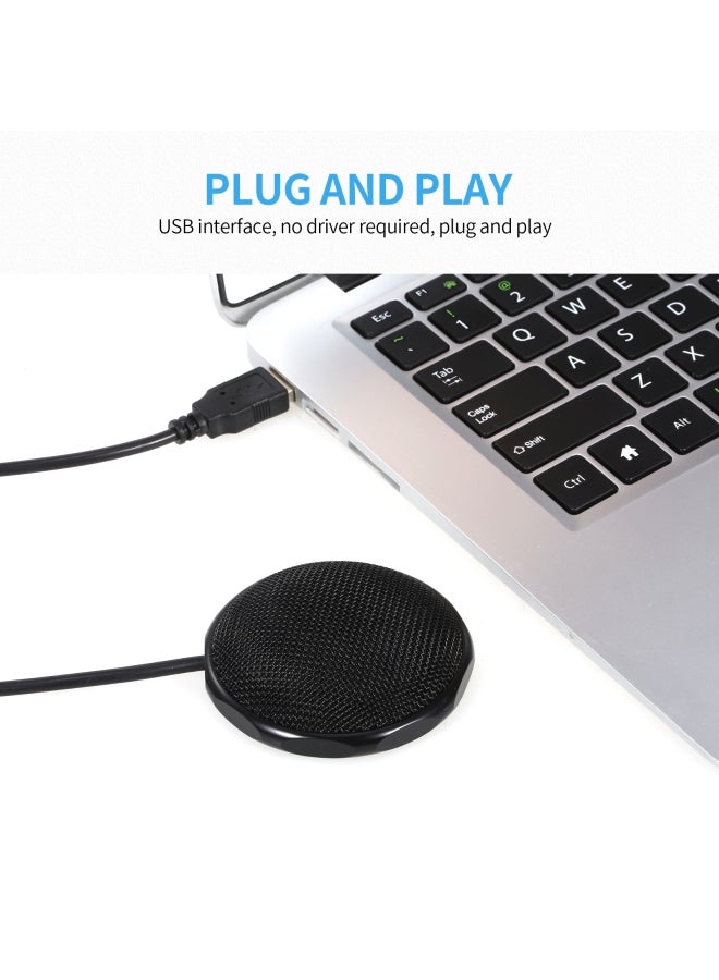 USB Omnidirectional Desktop Computer Mic Black - Image 5
