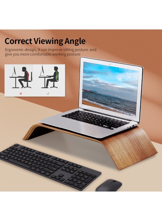 سامدي حامل خشبي لشاشة اللابتوب بني - Image 4