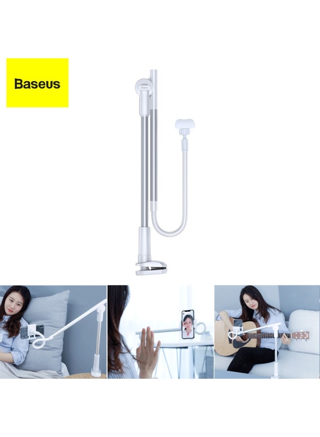 Baseus Universal 360-Degree Flexible Long Arm Lazy Cell Phone Holder Silver - Image 1