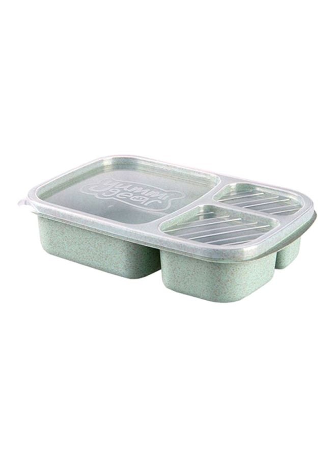 CYTHERIA 3 Grid Portable Food Storage Lunch Box Green/Clear 23.5cm  - Image 1