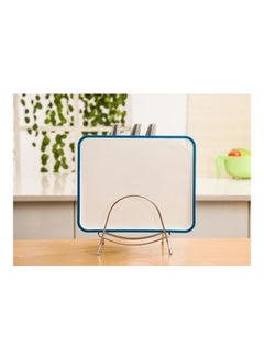 Chopping Board Container Dish Drying Rack Silver/White 17 x 12 x 15.5cm