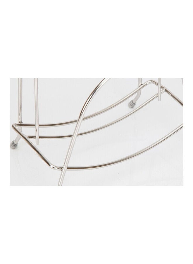 fashionhome - Chopping Board Container Dish Drying Rack Silver/White 17 x 12 x 15.5cm - Image 1