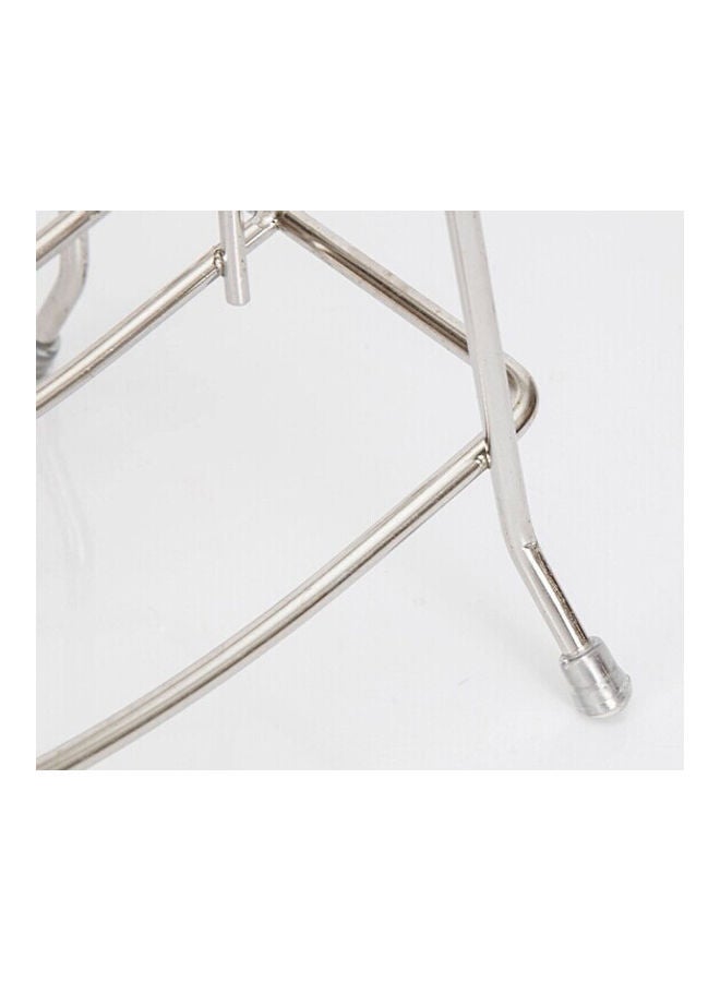 fashionhome - Chopping Board Container Dish Drying Rack Silver/White 17 x 12 x 15.5cm - Image 1