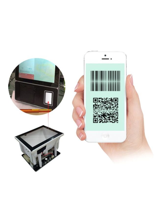 RS232 1D and 2D Embedded Scanner with USB Cable White/Black