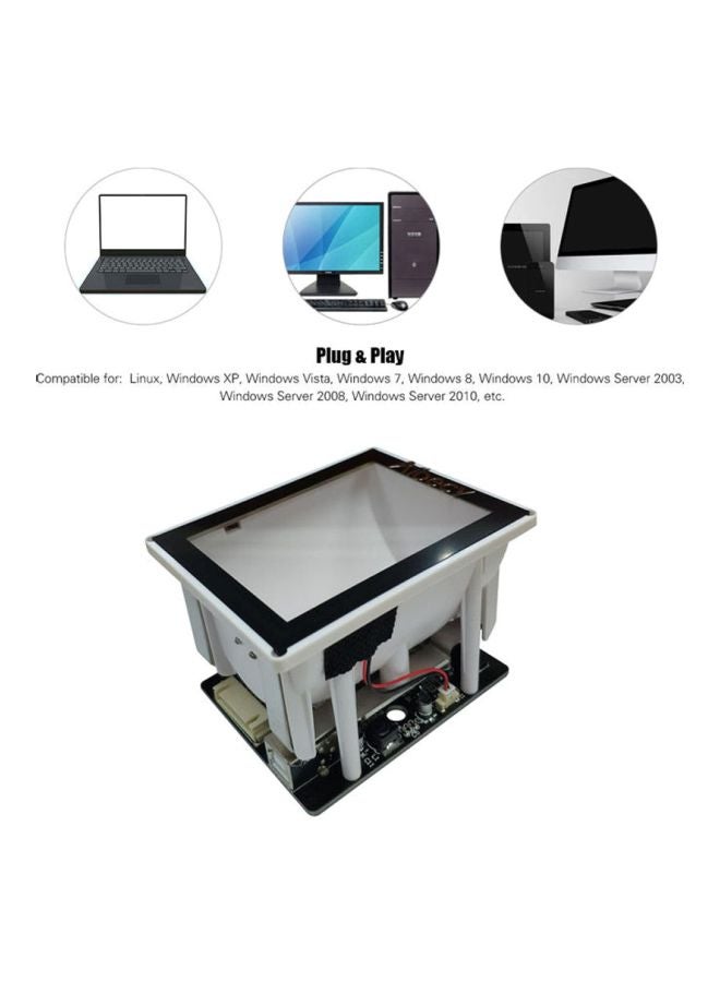 RS232 1D and 2D Embedded Scanner with USB Cable White/Black