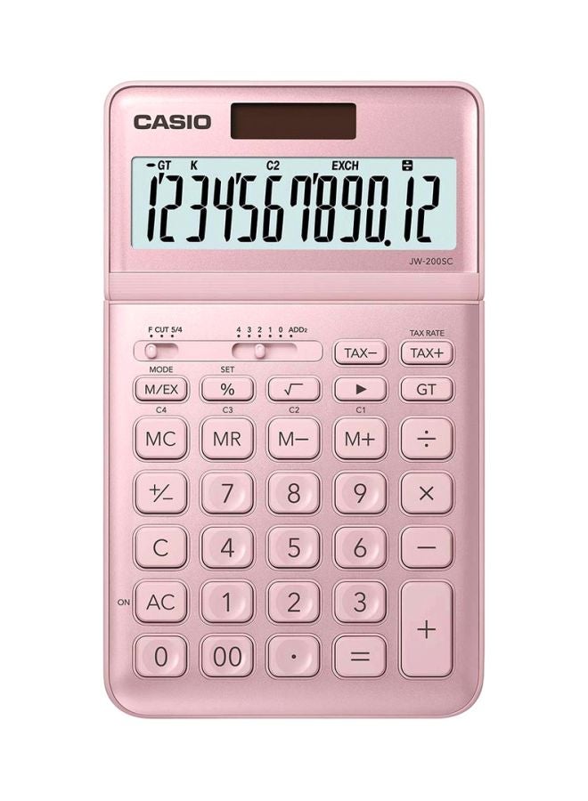 Casio JW-200SC-PK-N-DP Premium & Stylish Calculator (Pink)