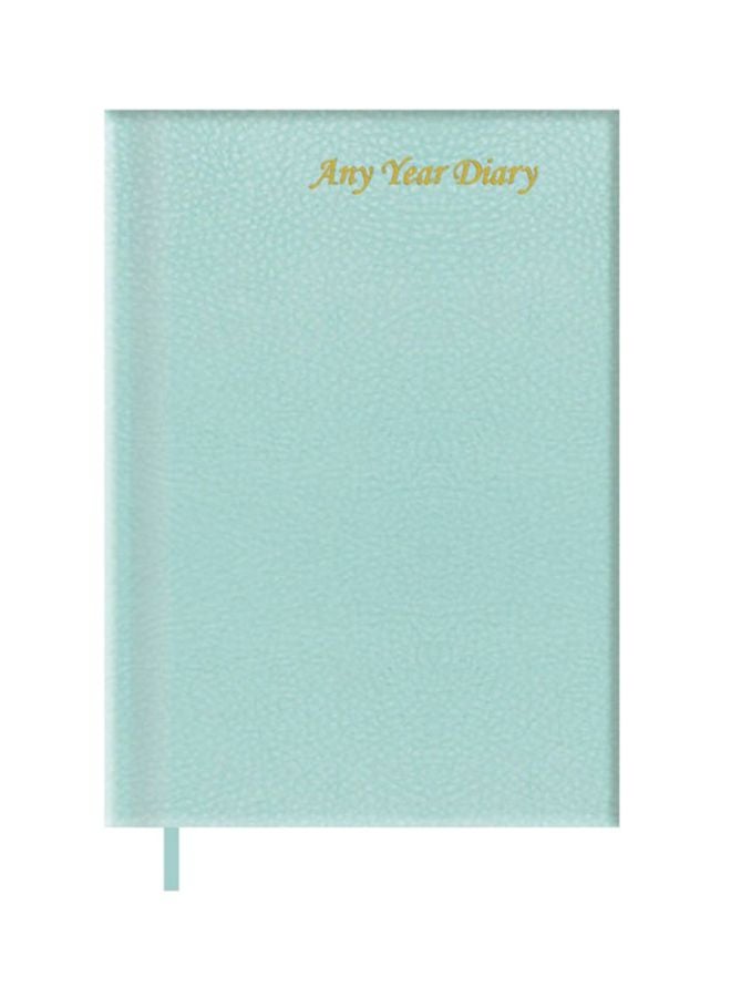 FIS Undated Vinyl Cover Any Year Diary, Size A5 Sky Blue - Image 1