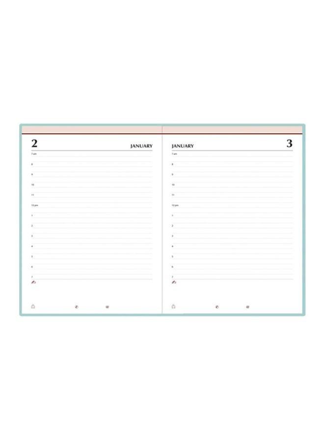 FIS Undated Vinyl Cover Any Year Diary, Size A5 Sky Blue - Image 2