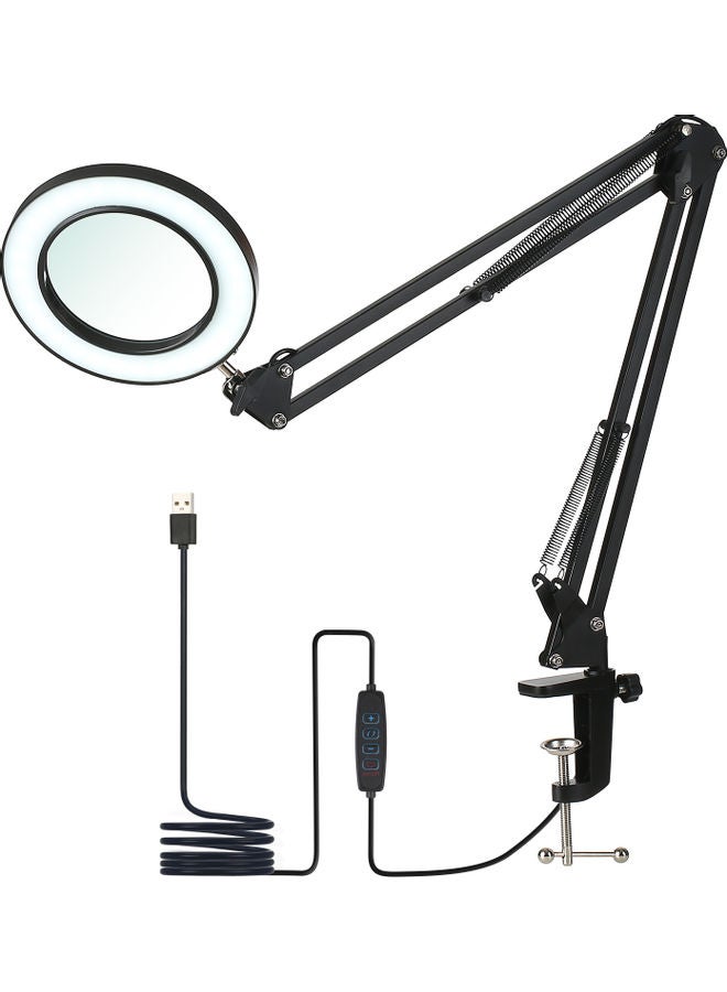 Tomshine - Flexible Clamp-on Table Lamp with 8x Magnifier White - Image 1