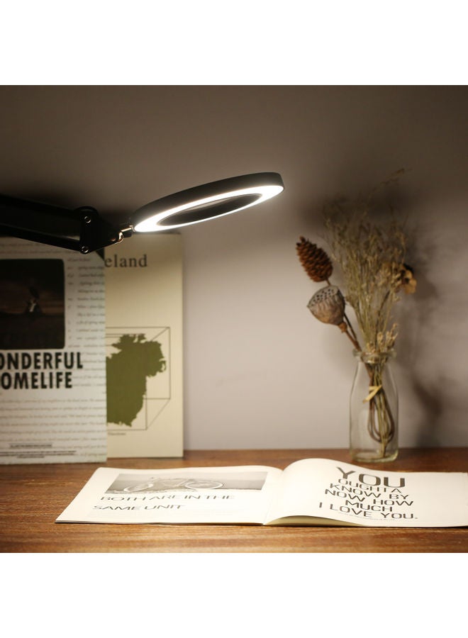 Tomshine - Flexible Clamp-on Table Lamp with 8x Magnifier White - Image 1