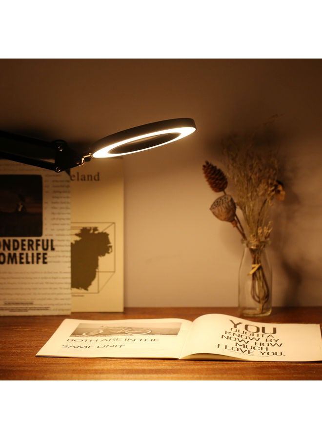 Tomshine - Flexible Clamp-on Table Lamp with 8x Magnifier White - Image 1
