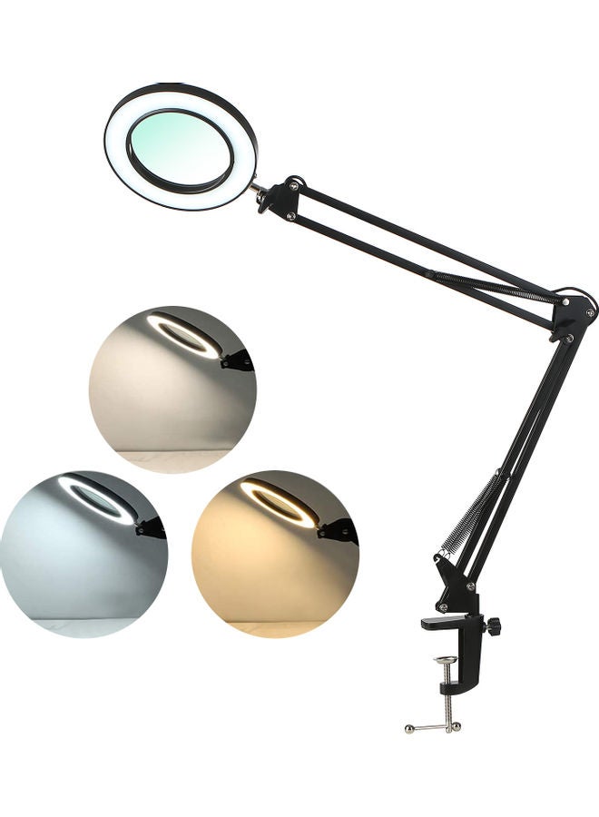 Tomshine - Flexible Clamp-on Table Lamp with 8x Magnifier White - Image 1
