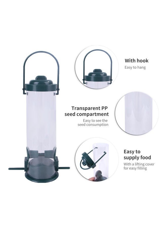 وعاء تغذية الطيور للتعليق شفاف/رمادي 24 x 8 x 14سم - Image 2