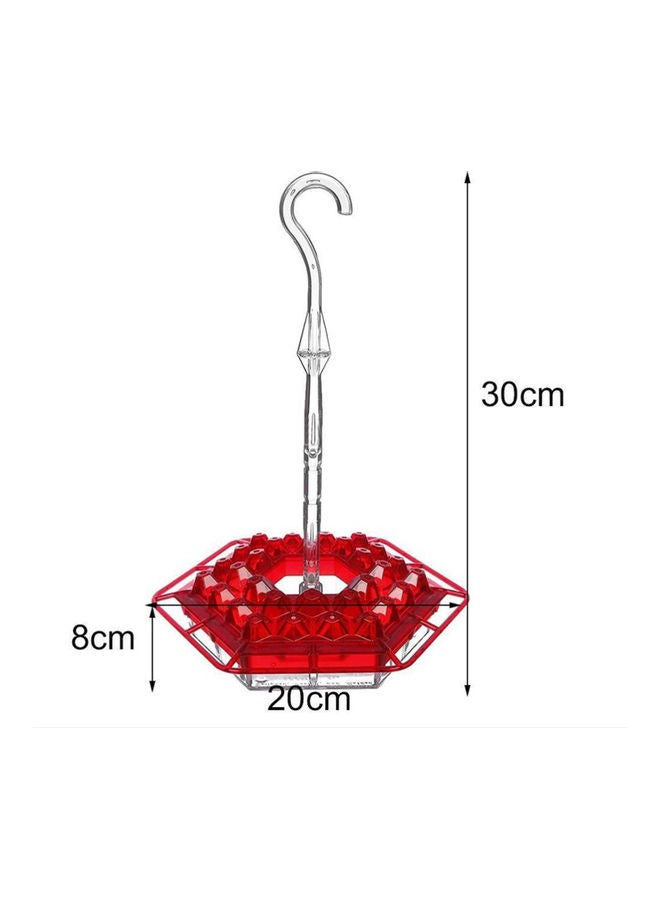 Generic - Long Tube Type Hummingbird Feeder Red/Silver 21 x 6 x 21cm - Image 1
